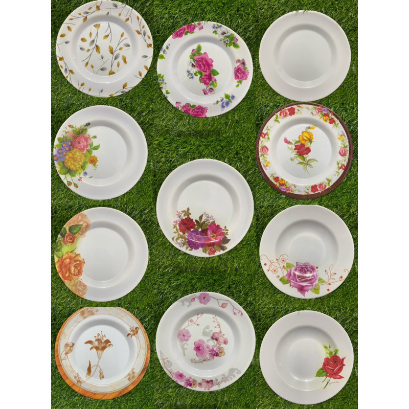 jogo com 6/12/24 peças pratos plástico melamina de sobremesa 17,5cm resistemente Não-Descartával Ref:(0704) em Oferta na Shopee