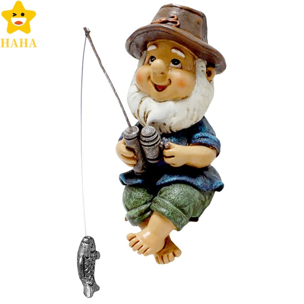 Gnomo De Pesca Jardim Gnome Estátua Impertinente Estatueta Escultura Anã Para Gramado Quintal Decoração Shopbc0522
