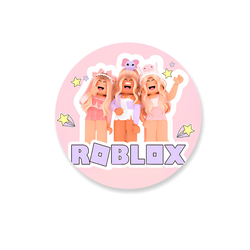 Capa de Painel Roblox Azul Menino e Menina Rosa Festa Redondo Tecido Sublimado 1,50x1,50m e 50x50cm Vários Moldelos em Oferta na Shopee