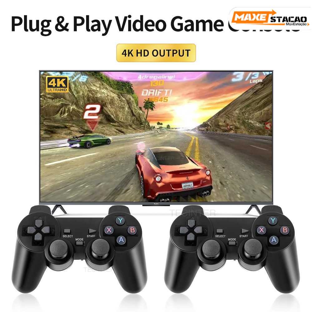 Gamepad GD10, inclui 37.000 jogos, 64 GB de memória + 2 controladores sem fio, adequados para PSP, PS1, GBA, segunda mão
