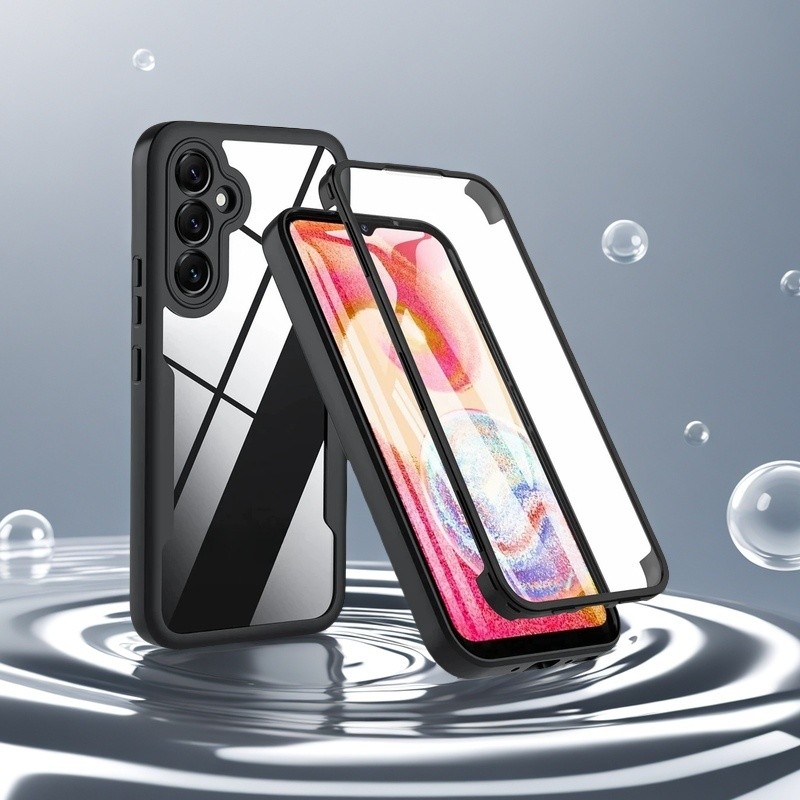 Para Samsung Galaxy A06 A16 A26 A36 A55 5G A35 A15 A25 A05 Silicone Transparente Capa Traseira 360 Caso De Corpo Inteiro