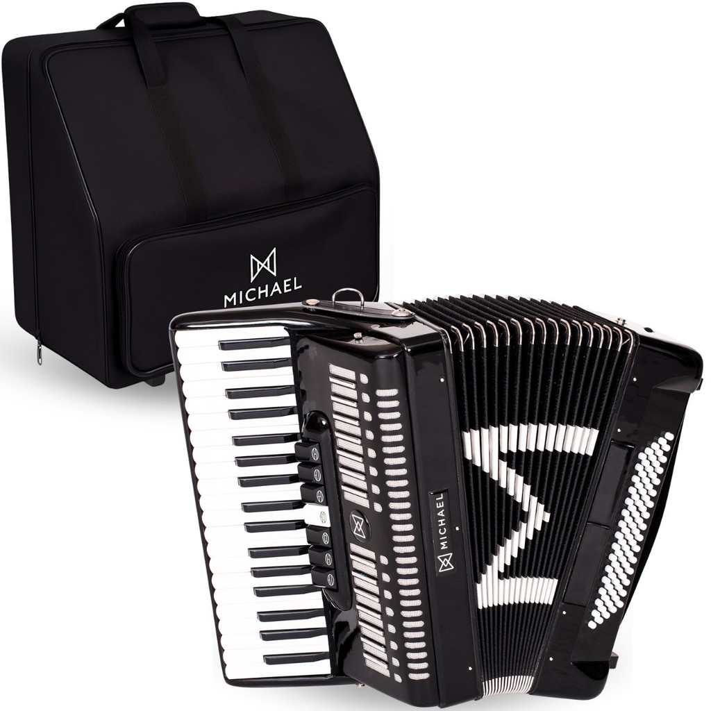 Acordeon Michael Pianado ACM8007N 80 Baixos 37 Teclas Sanfona Piano + Bag
