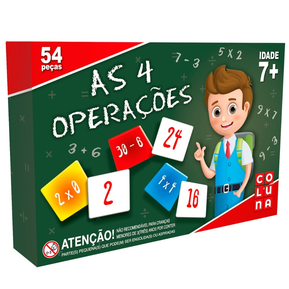 JOGO AS 4 OPERAÇÕES 54 PEÇAS COLUNA APRENDER NÚMEROS CONTA CRIANÇA BRINQUEDO INFANTIL MATEMÁTICA PAR em Oferta na Shopee