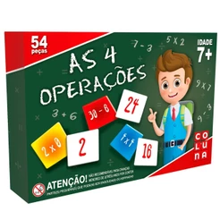 JOGO AS 4 OPERAÇÕES 54 PEÇAS COLUNA APRENDER NÚMEROS CONTA CRIANÇA BRINQUEDO INFANTIL MATEMÁTICA PAR