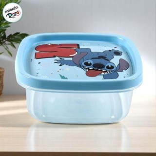 Pote de Plástico Quadrado - Stitch - 580ml - 14x14cm - 1 unidade - Disney Original - Rizzo em Oferta na Shopee