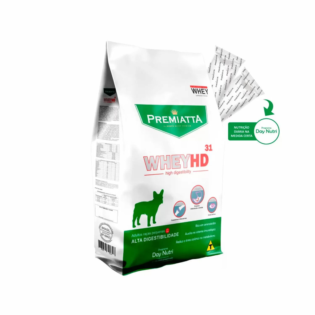 Ração Premiatta Whey Hd31 Cães Adultos Raças Pequenas 6Kg (30X 200G) Embalagem Facilitadora Com 30 Pacotinhos de 200g