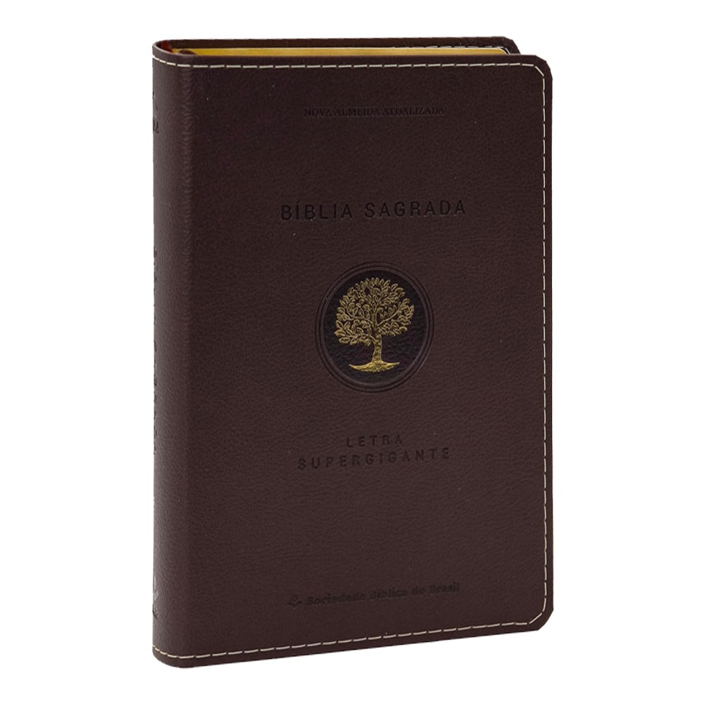 Bíblia Sagrada | Letra Supergigante | NAA | Capa Vinho Árvore em Oferta na Shopee