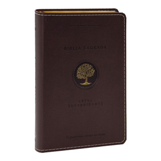 Bíblia Sagrada | Letra Supergigante | NAA | Capa Vinho Árvore em Oferta na Shopee