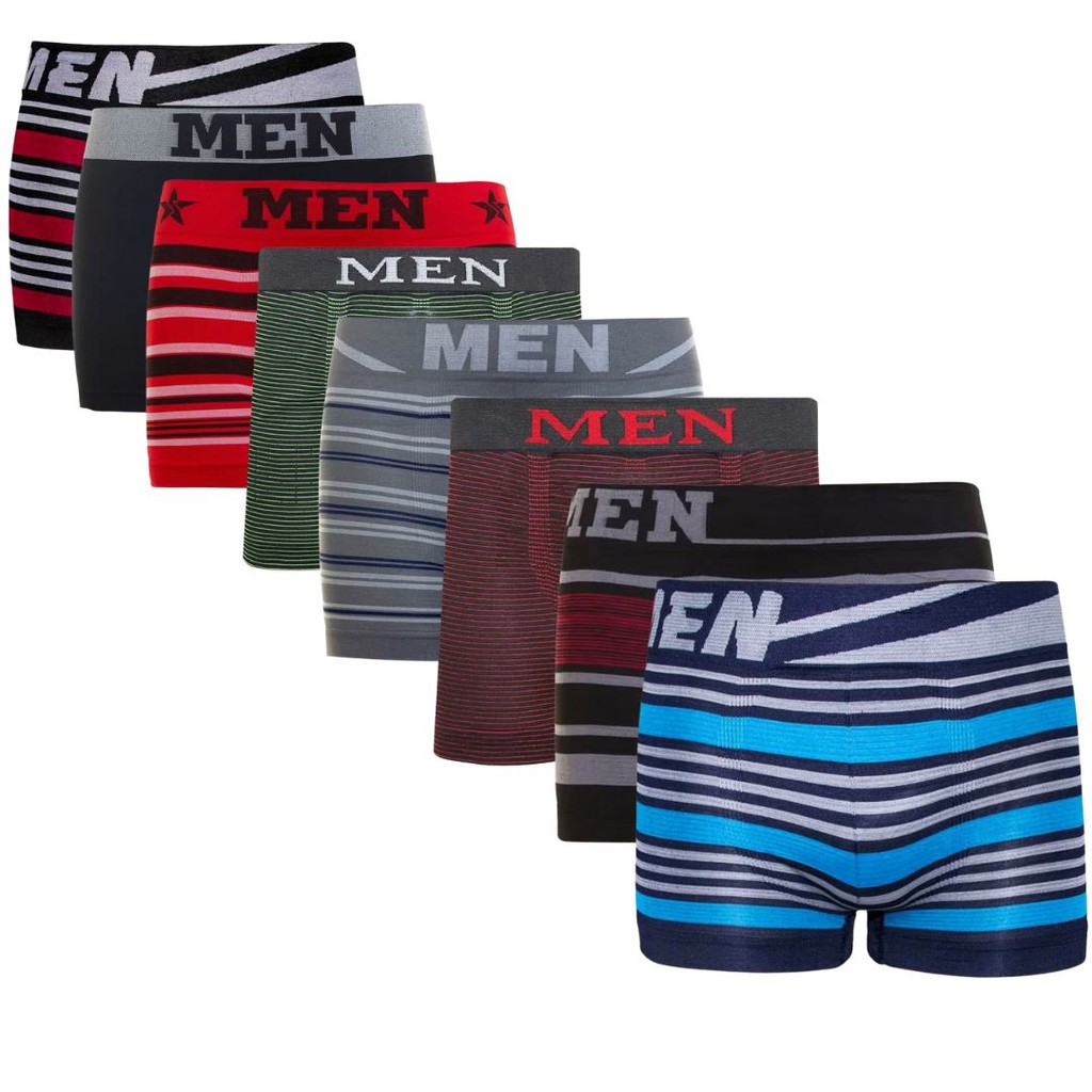 Kit 10 Cuecas Boxers Masculina Adulto Microfibra Sortida Sem Costura Ótima Qualidade Premium ou 5/1 Cueca Box Boxer Men