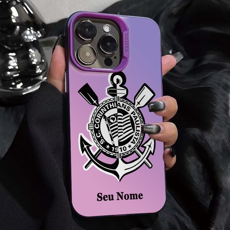 capa Para infinix Hot 60 Pro + 60i 50i 40i hot40 50 Nome Caso Personalizado Clube Corins Paulista Prata Fosco Capa Dura — imagem 2 de 2