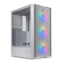 Gabinete Gamer Mancer Narok V2, Rainbow, Mid-Tower, Lateral de Vidro, Com 3 Fans,Branco,MCR-NRKWH-V2