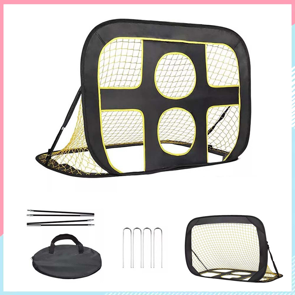 Rede de gol de futebol portátil dois em um equipamento de treinamento de futebol dobrável 80x120cm