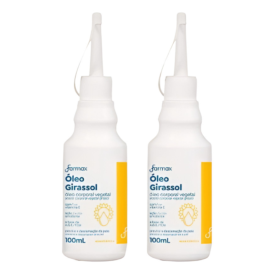 2 Óleos De Girassol Corporal Vegetal Com Vitamina E Farmax