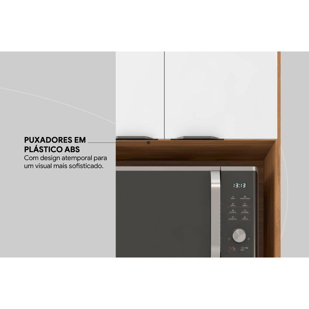 Detalhes do Paneleiro de Cozinha Modulado Firenze Torre Quente Duplo Forno 4 Portas 70x219 Amendola/Nude Prime TX - Demóbile