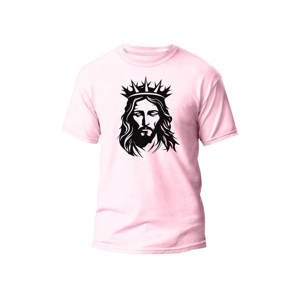 Camisa Camiseta Cristã Gospel Evangélica Estampada Jesus Cristo Coroa de Espinho Unissex Tecido Premium 100% Algodão