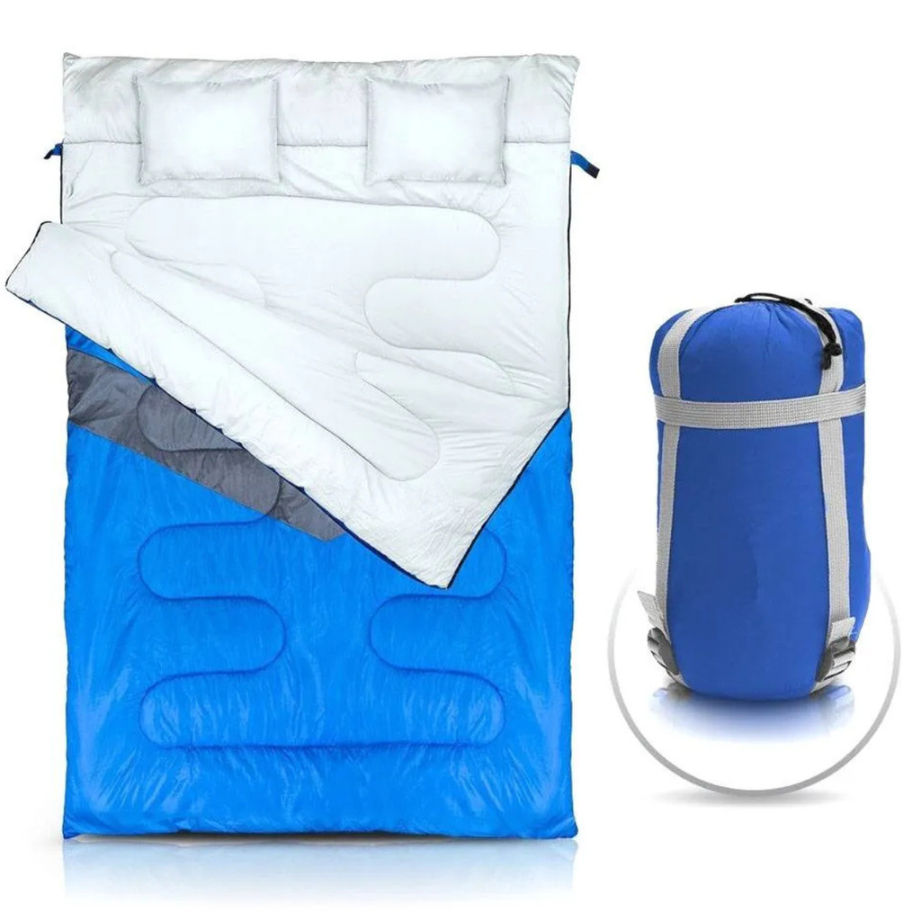 Saco de Dormir Camping Acampamento Kuple Casal Duplo NTK