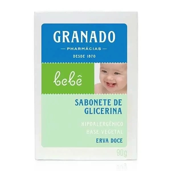 Sabonte Barra Glicerina Granado Bebe Erva Doce 90g em Oferta na Shopee