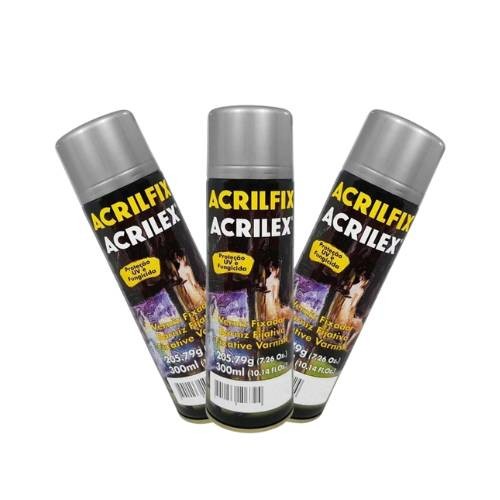 Verniz Spray Acrilfix Acrilex 300ml | Fosco ou Brilhante | Fixador p/ Papel, Madeira, Tecido e Artesanato – Original