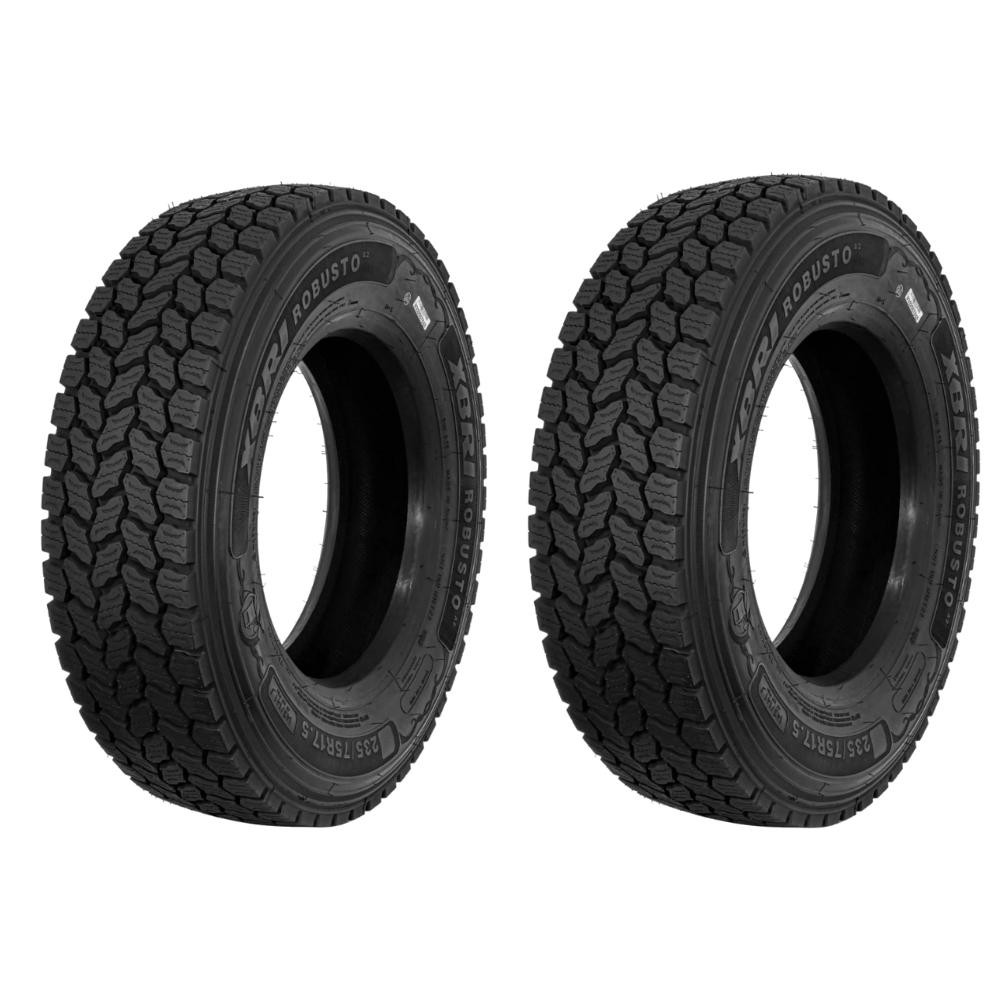 Kit 2 Pneus 215/75R17.5 Borrachudo Misto 16 Lonas 135/133J Robusto A2 Xbri