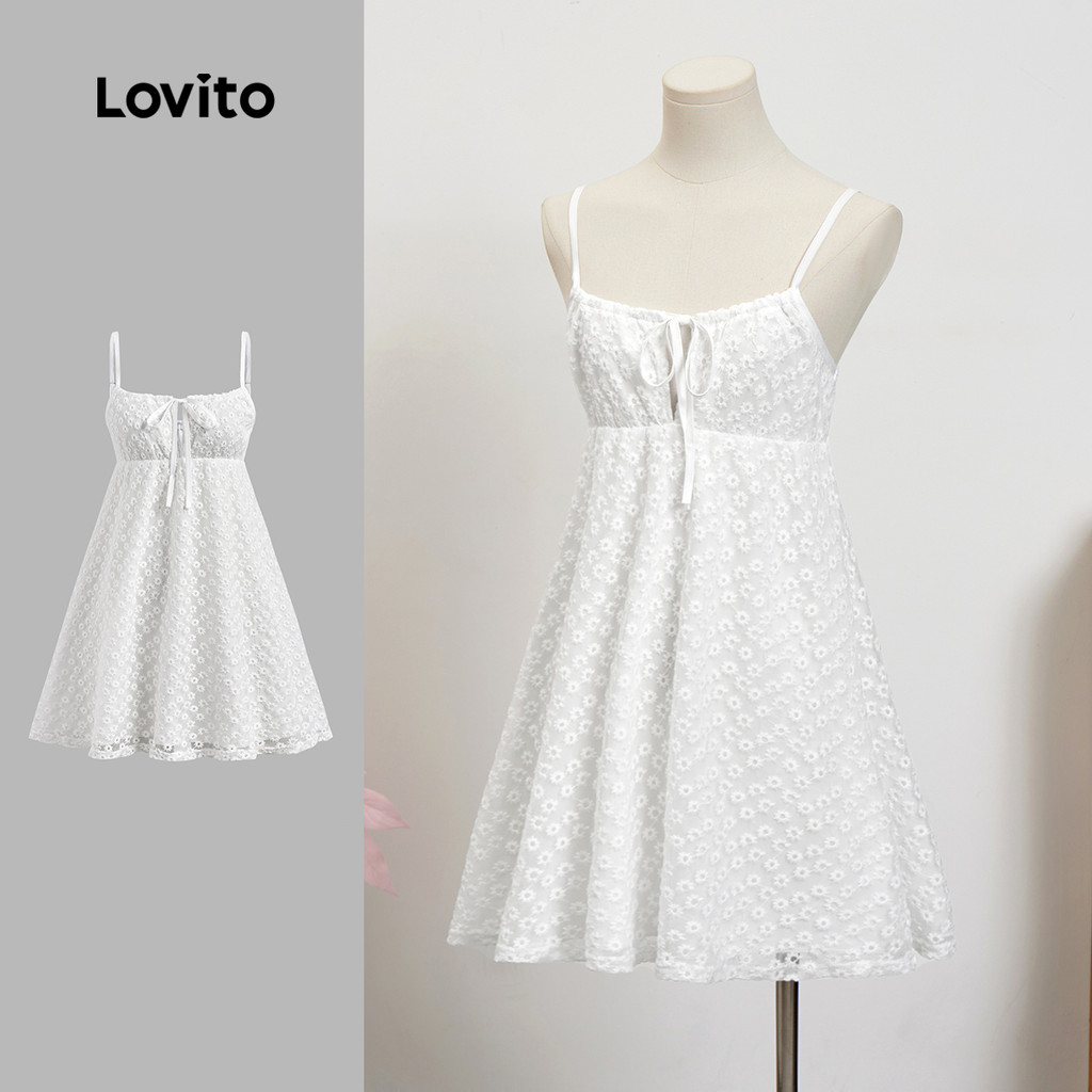 Lovito Vestido Elegante Vestido Liso Com Cadarço Para Mulheres L106AD156 - Women Clothes