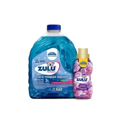Kit Zulu Perfumes/Coala 1 Lava Roupas Liquido 3L + 1 Amaciante concentrado 500ml - Místico