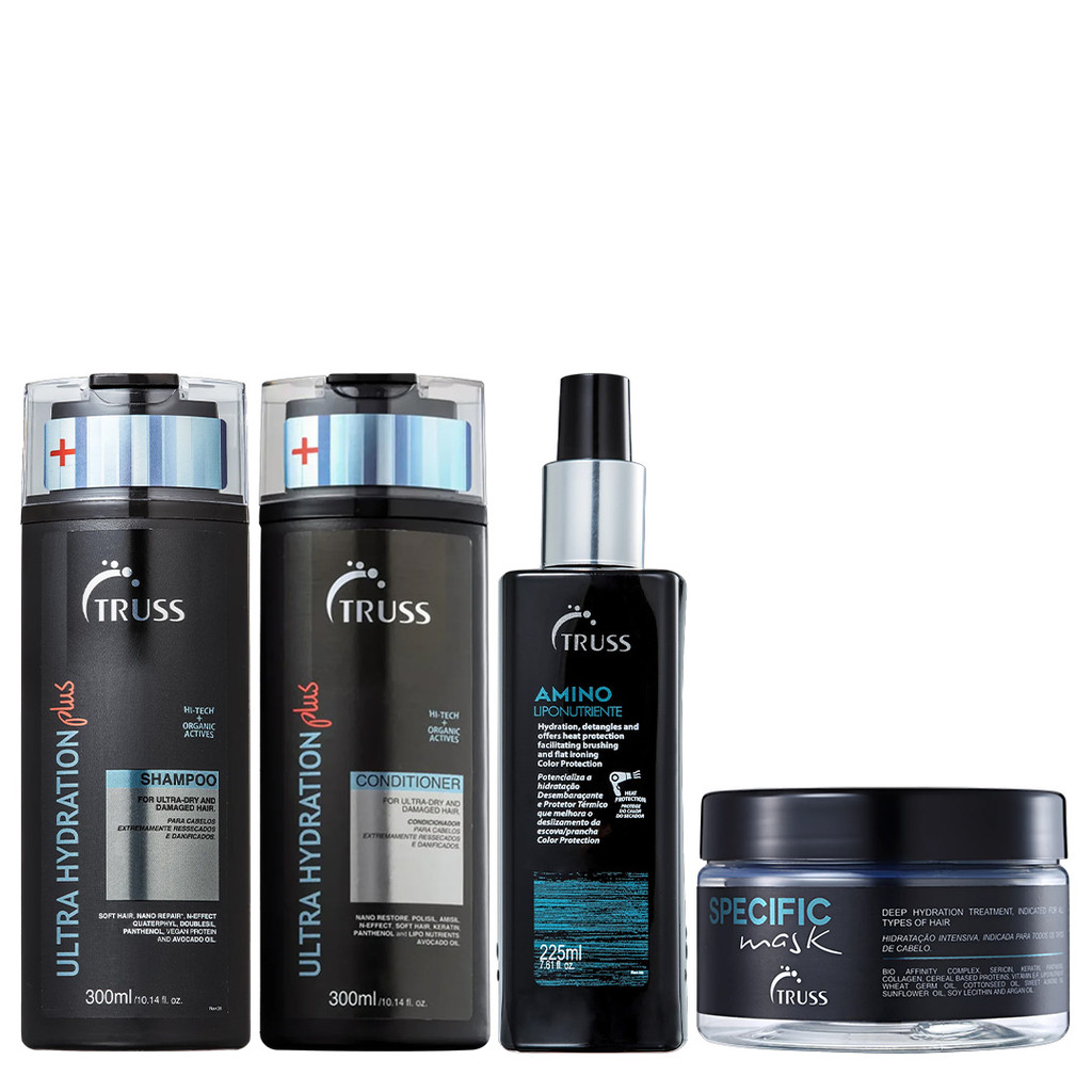 Truss Ultra Hydration Plus+ Kit Shampoo Condicionador Specific Mask e Amino 225ml