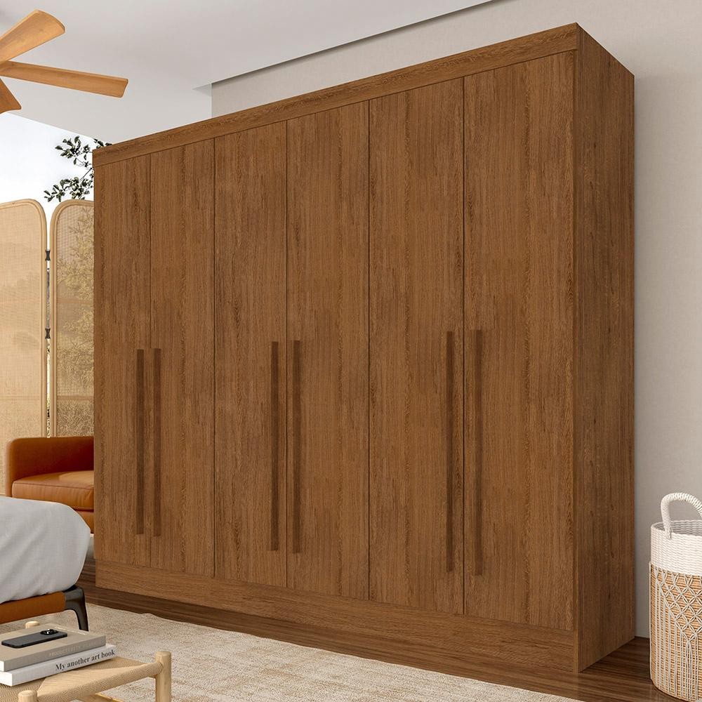 Guarda Roupa Casal 6 Portas 2 Gavetas Ester Freijó - M.a