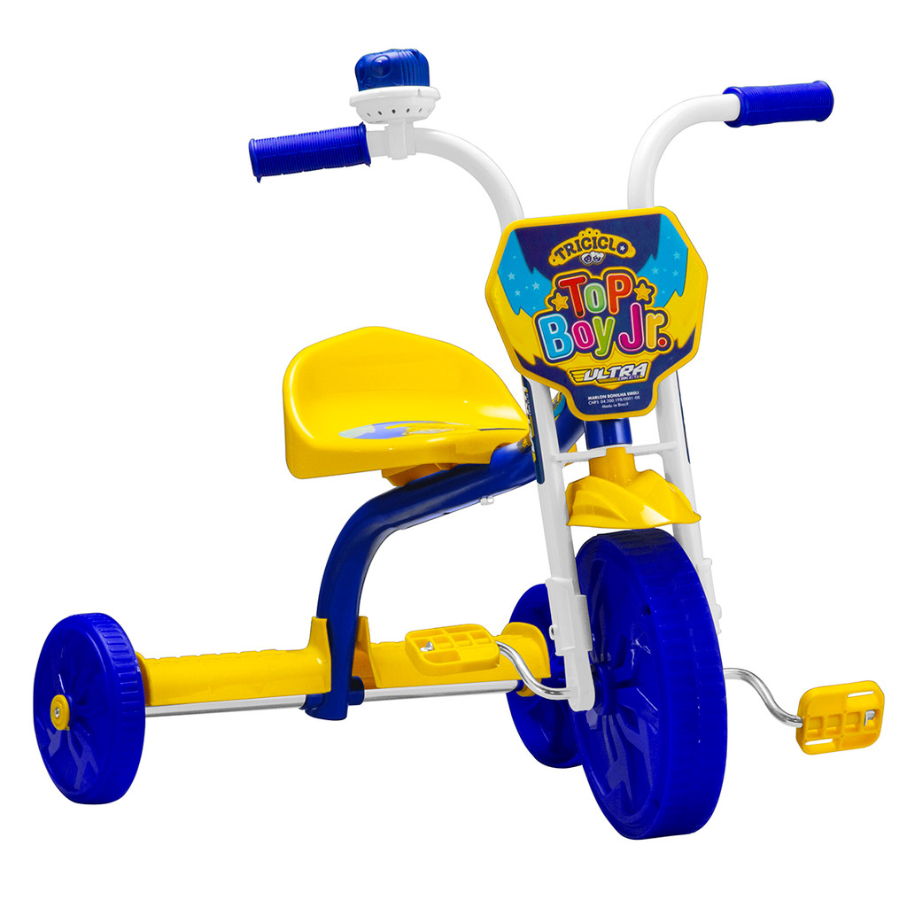 Triciclo Bicicletinha Velotrol Motoquinha Infantil Top Boy Jr Criança Menino Menina com Buzina a Ar