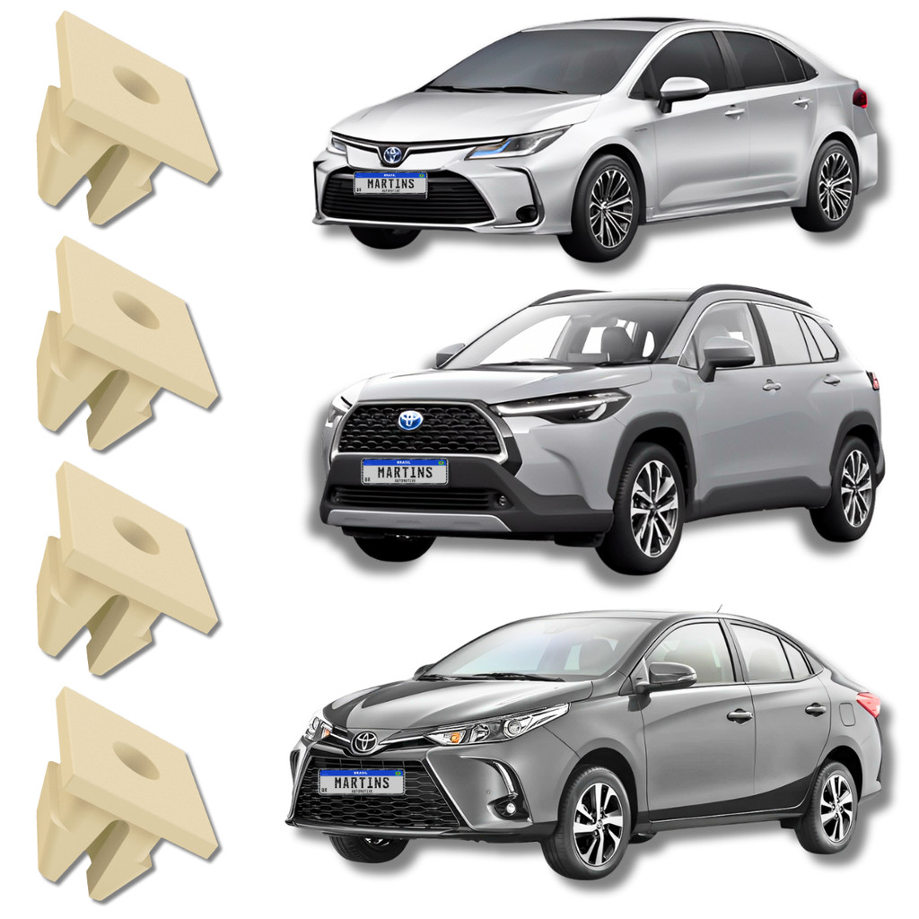 Kit 10 Bucha do Parachoque Dianteiro - Defletor do Radiador - Defletor do Parachoque Dianteiro Corolla Rav4 Yaris