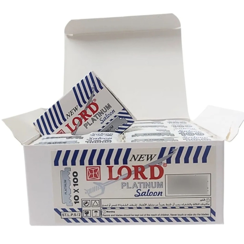 Kit com 1000 Unidades Meia Lâminas Para Barbear Lord Saloon Platinum Profissional e Atacado