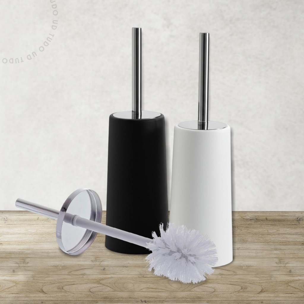 Escova Sanitária Banheiro com Suporte Cabo Inox Polipropileno Limpeza Vaso Sanitário