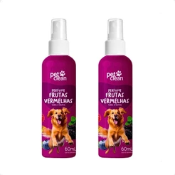 Kit 2 Perfume Colônia Frutas Vermelhas 60ml P/ Cães E Gatos - Pet Clean