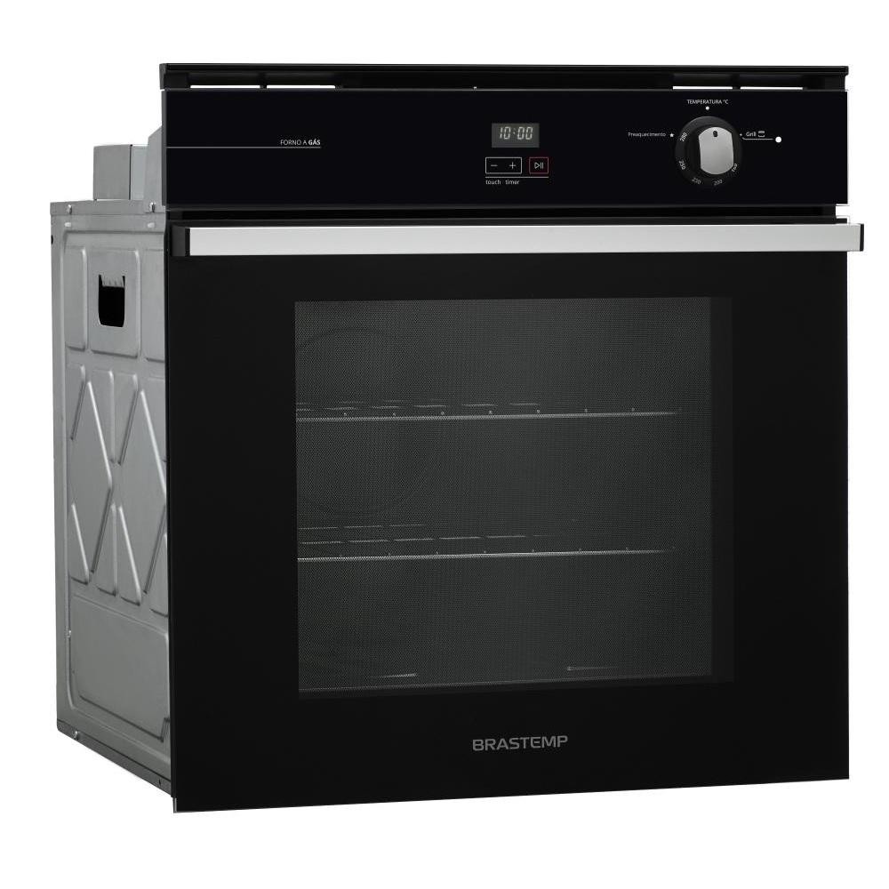 Detalhes do Forno de embutir a gás Brastemp 78 litros preto com Grill e Timer Touch - BOA84AERNA 220V
