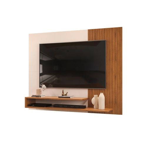 Painel Para Tv Ripado Até 50 Polegadas Suspenso Com Prateleiras Home Rack Luxo Nando Freijo/OffWhite em Oferta na Shopee