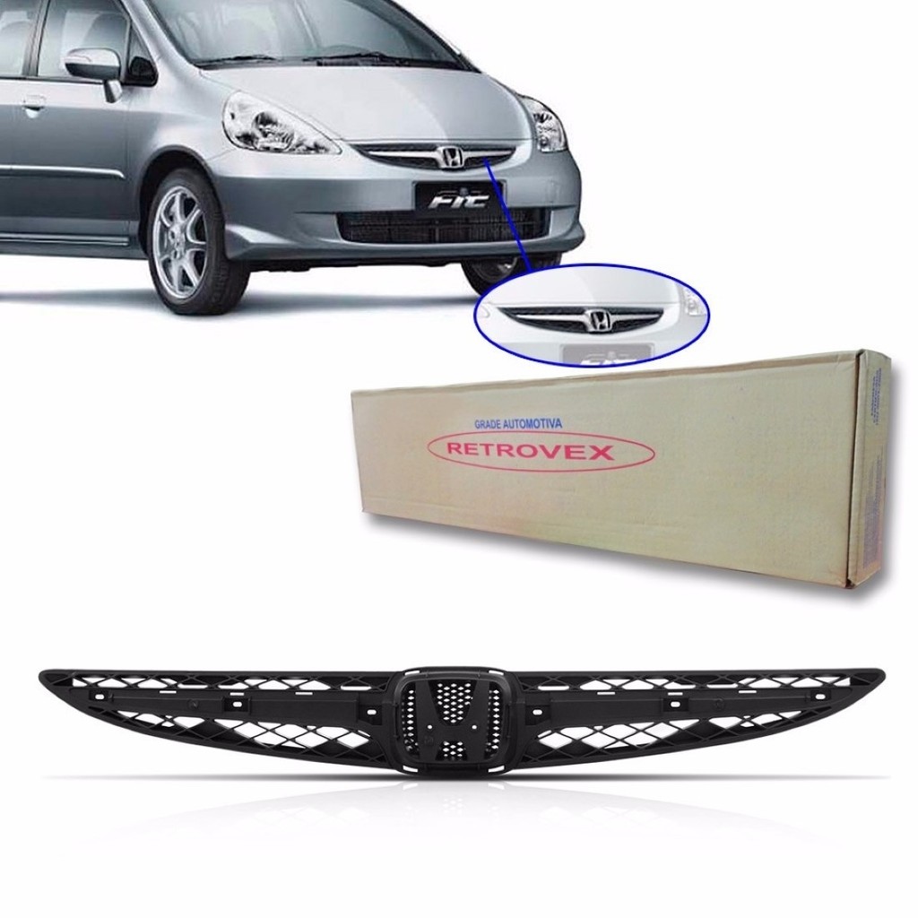 Grade Parachoque Honda Fit 2007 2008 Superior Preta