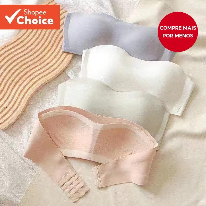 Sutiã Invisível Sem Alças-Bralette Aro Costura Para Adolescentes | Nude/Preto/Azul