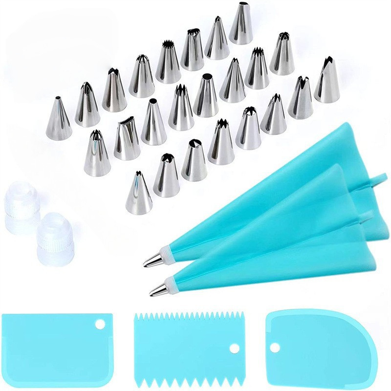 Kit Confeiteiro Saco de Creme Reutilizável + 24 Pçs Conjunto De Saco De Confeiteir