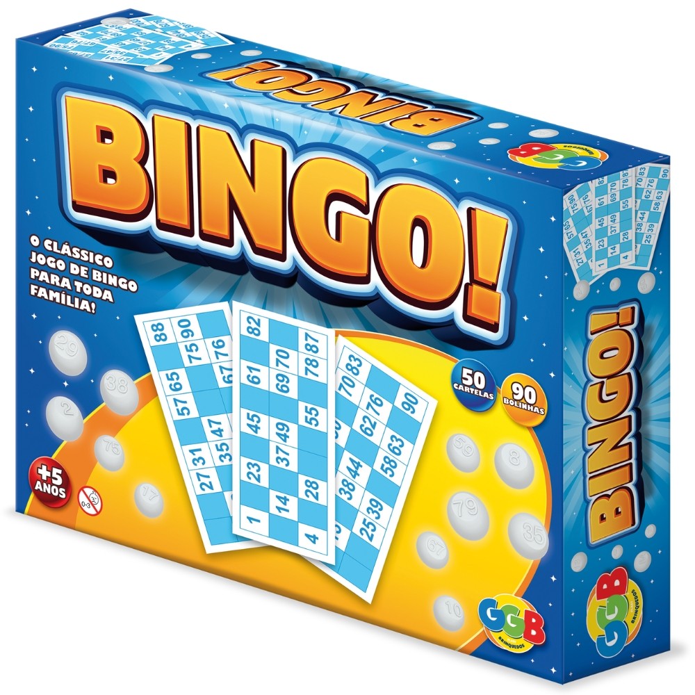 JOGO BINGO 90 NÚMEROS 50 CARTELAS GGB BRINQUEDOS FAMÍLIA CRIANÇA BOLINHA MESA SORTEIO CLÁSSICO SACO - Hobbies & Collections