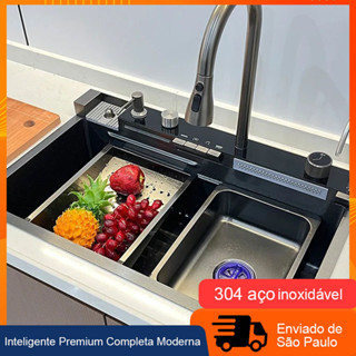 Kit Cuba Cozinha Gourmet Completa Luxo Aço Inox 304 Cinzento Com Acessórios Conjunto De Torneiras flexivel 75cm em Oferta na Shopee