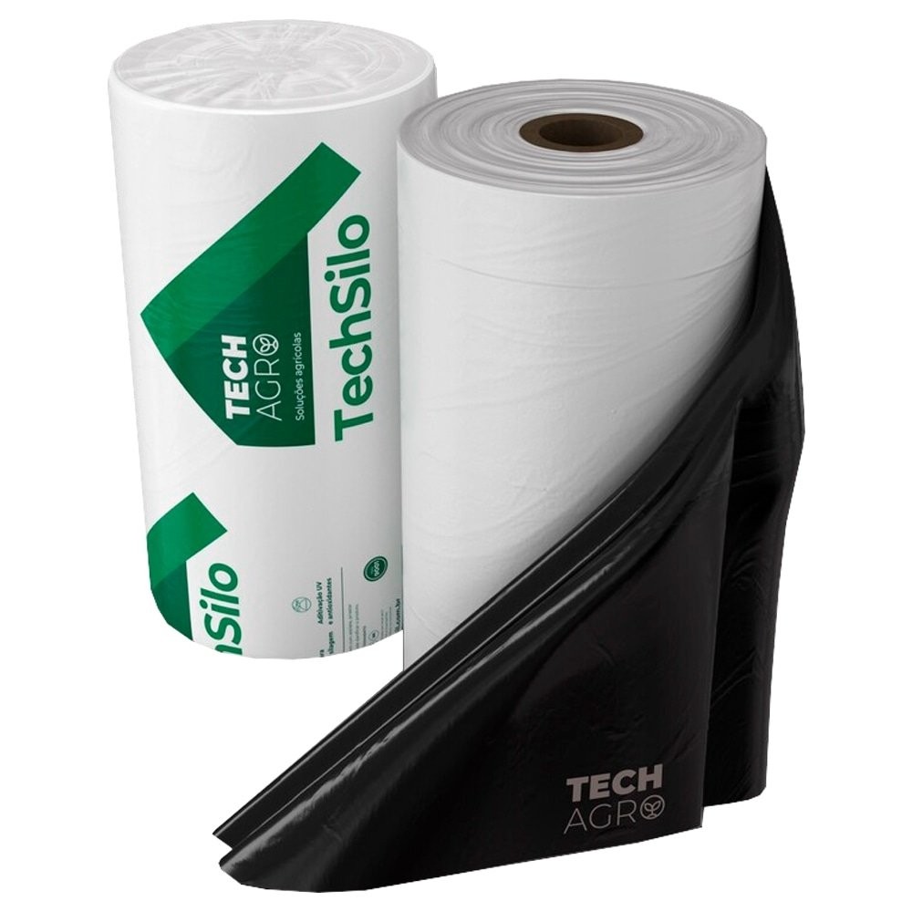 Lona Plástica Techsilo Preta/Branca 10x50m 70kg Techagro 200 Micra