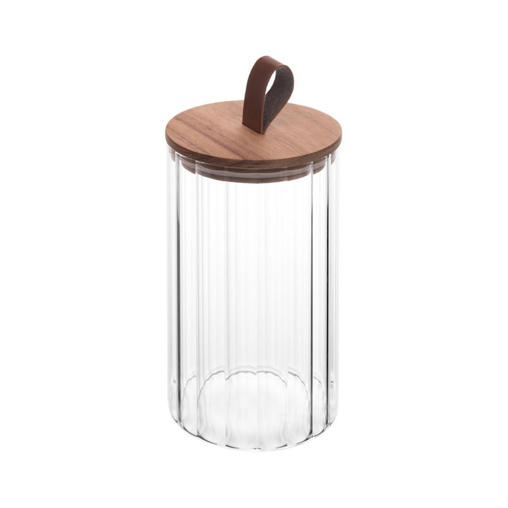 Porta Mantimento de Vidro com Tampa de Acácia Classic 1L em Oferta na Shopee