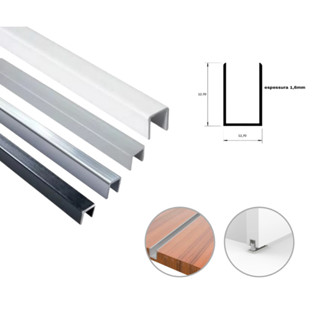 Perfil U Em Alumínio P/ Acabamento Em Porcelanato - 1 Metro em Oferta na Shopee