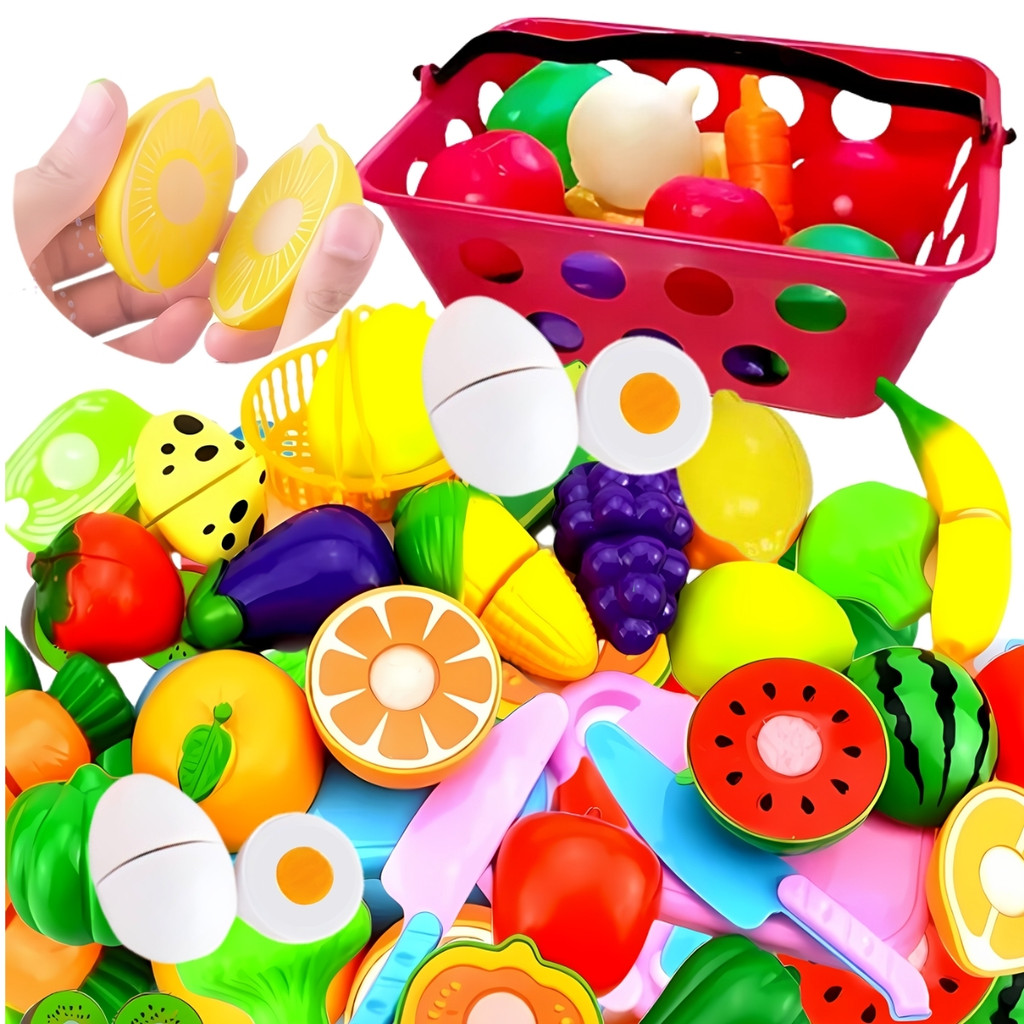 Brinquedo Frutas Legumes Crec Cortar 19 Pcs Comidinhas Velkr