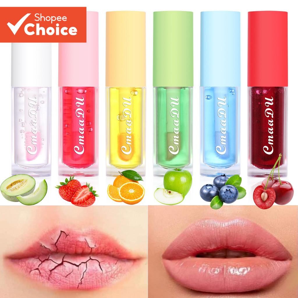 CmaaDu 6 Cores Frutas Hidratante Conjunto De Brilho Labial Que Muda De Cor , Copo Antiaderente De Saúde Natural À Prova 