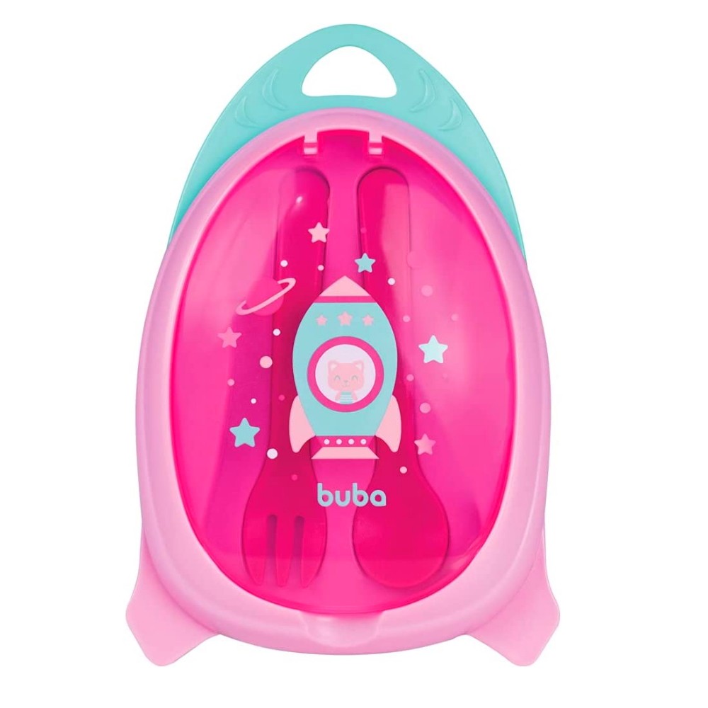 Kit Pratinho com Divisórias de Foguete com Talher Papinha Bebês