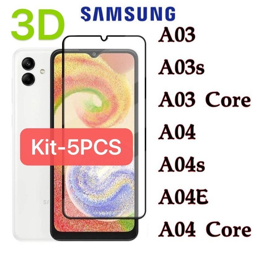 Película De Vidro 3D Samsung Galaxy A03 A03s A03Core A04 A04E A04s A04CORE