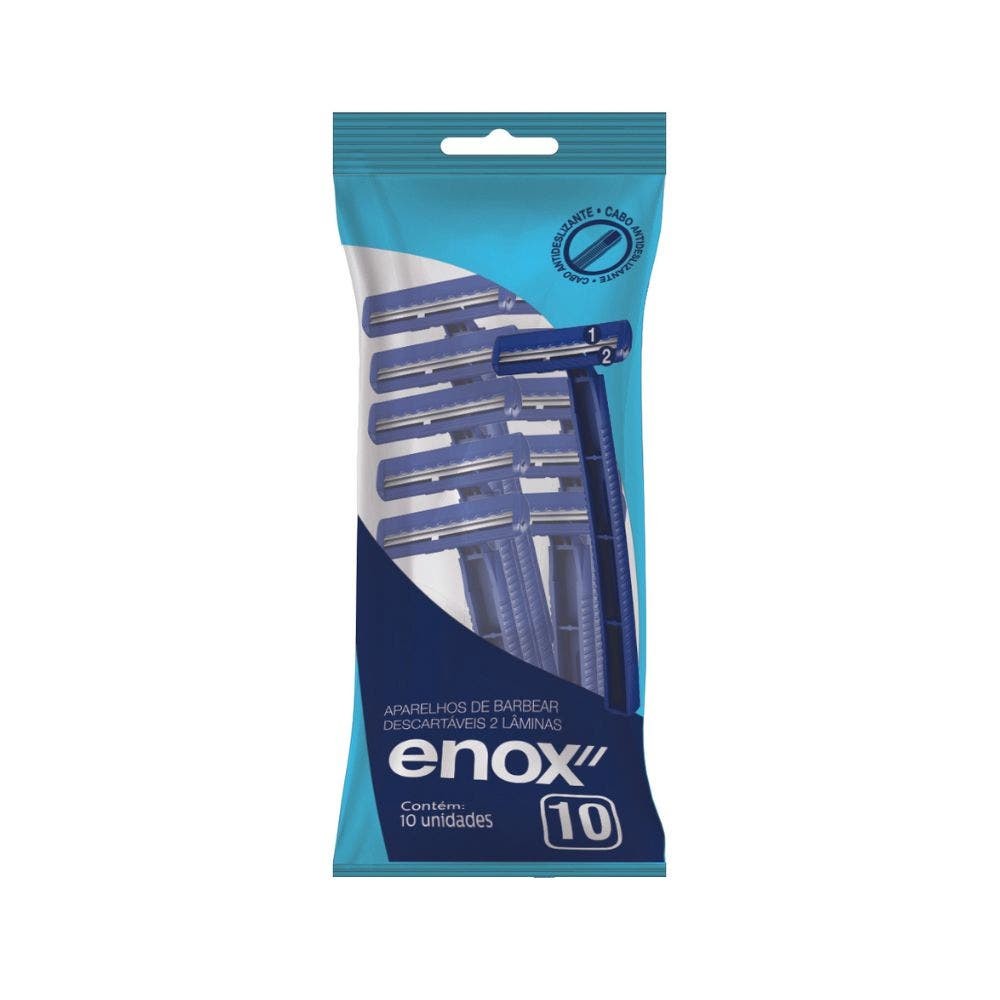 Aparelho de Barbear Enox Descartável 2 Laminas 10un em Oferta na Shopee