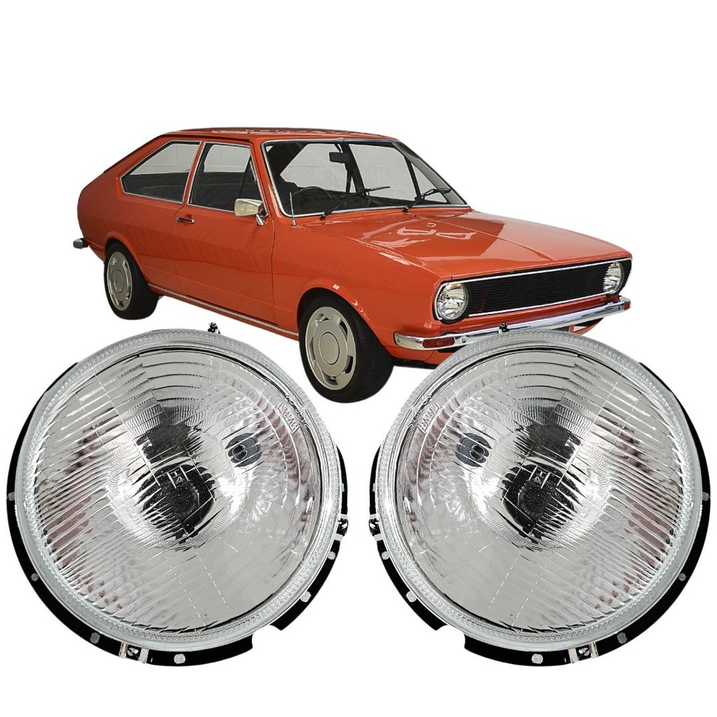 Par Farol Dianteiro Principal Meia Luz Vidro Para Volkswagen Passat Ls 74 a 78 + Lâmpadas 113941031