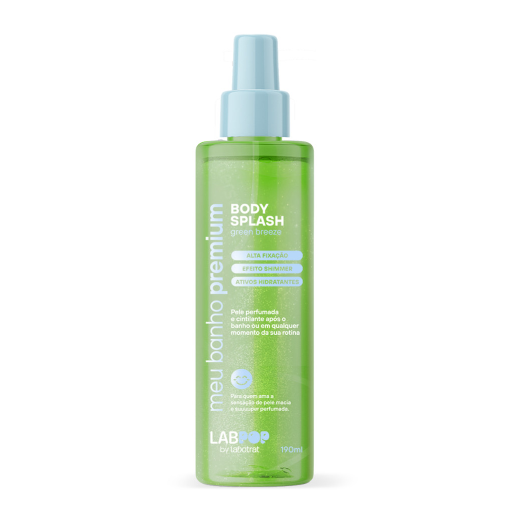 Perfume Body Splash Green Breeze Com Brilho Cintilante 190ml LabPop - Beauty