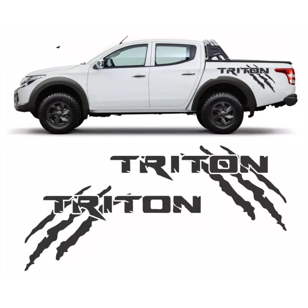 Adesivos L200 Triton Faixa Lateral Garra Personalizado Preto Fosco Mt2